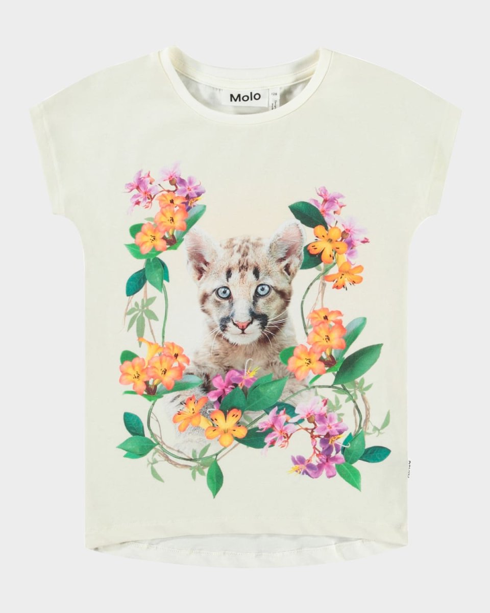 Girl's Ragnhilde Grpahic Kitty T-Shirt, Size 3-6